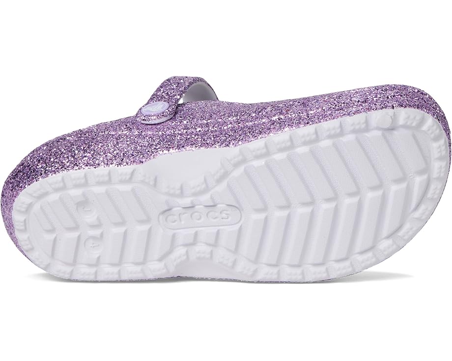 Crocs Kids Classic Lined Glitter Clog (Toddler) - Bottom View