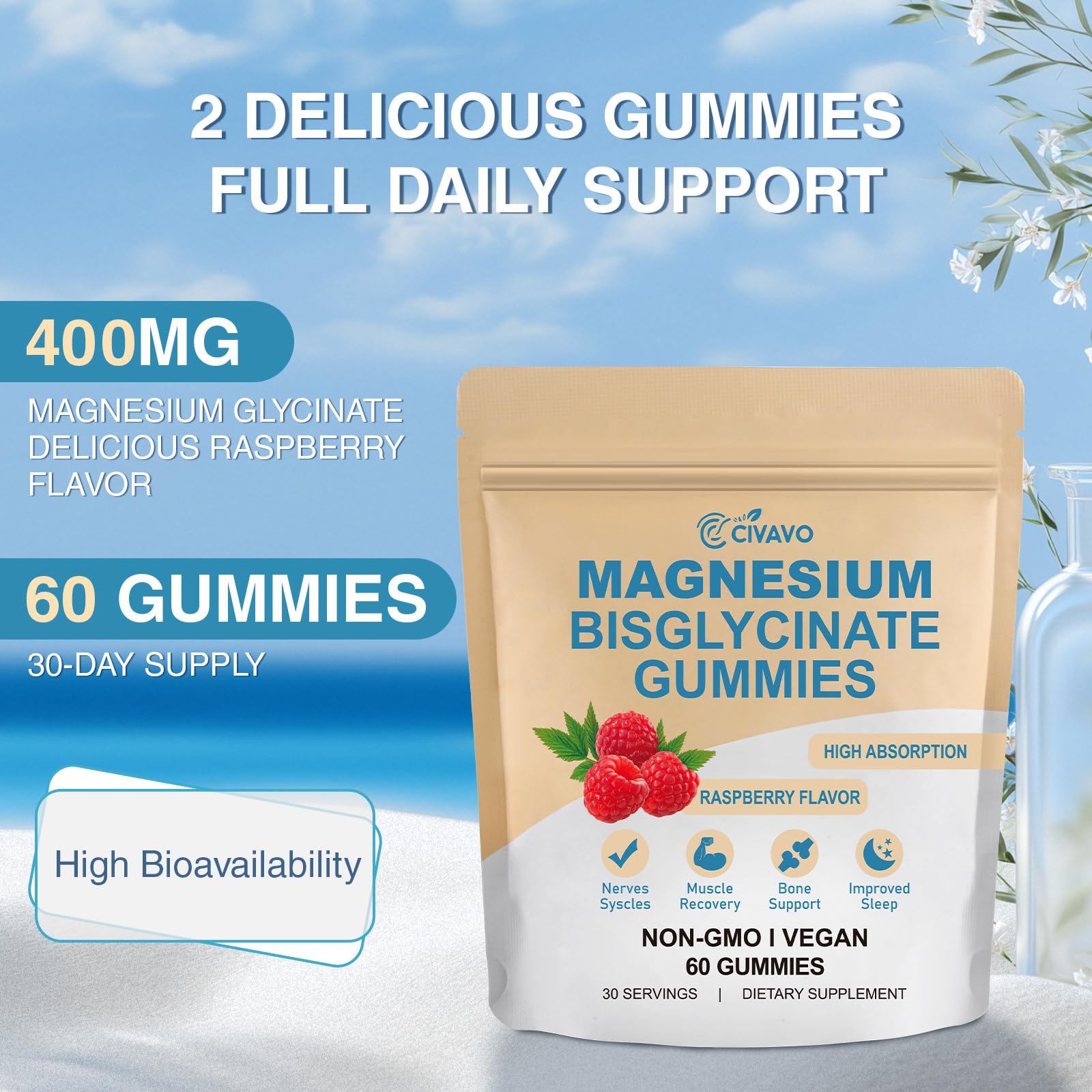 Magnesium Bisglycinate Gummies, with 400mg Magnesium Bisglycinate Chelate — Amazon image 5