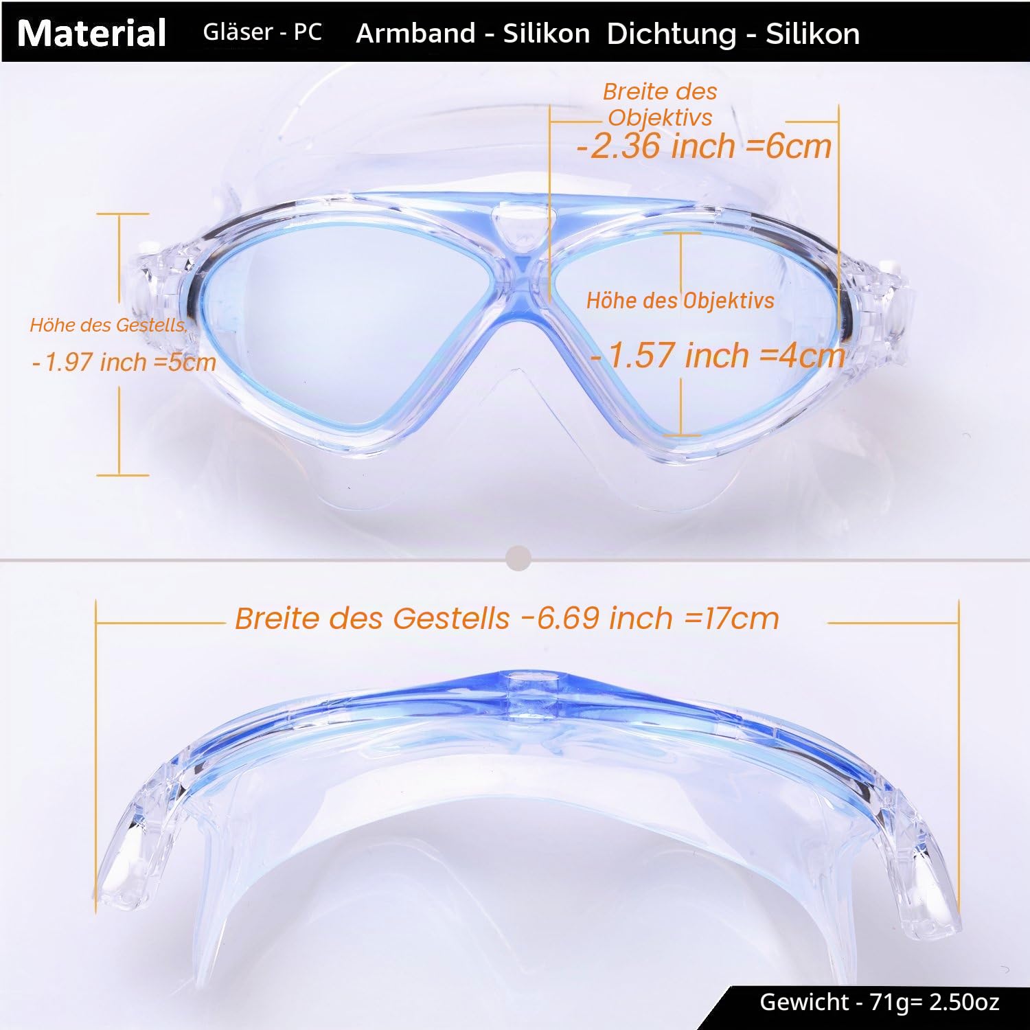 Winline Schwimmbrille Erwachsene Kinder Anti Fog Ohne Leakage deutlich Anblick UV Schutz, Professional Schwimmbrille für Herren Damen Jungen Mädchen