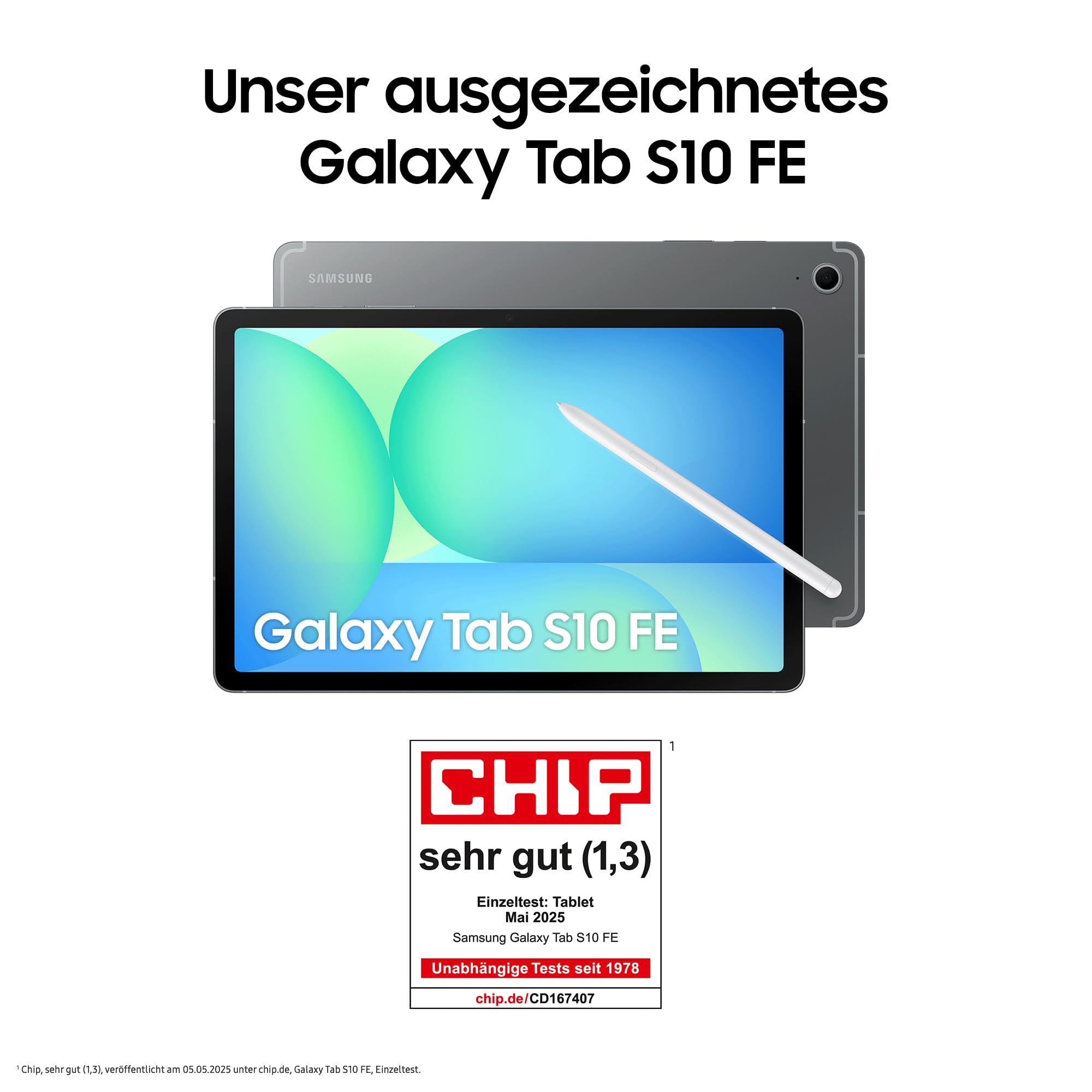 Samsung Galaxy S10 FE AI-Tablet, Android Tablet, 128 GB Speicher, 8 GB RAM, 27,70 cm/10,9" Display, Inkl. S Pen, Wi-Fi, Lange Akkulaufzeit, Gray, 36 Monate Herstellergarantie [Exklusiv auf Amazon]