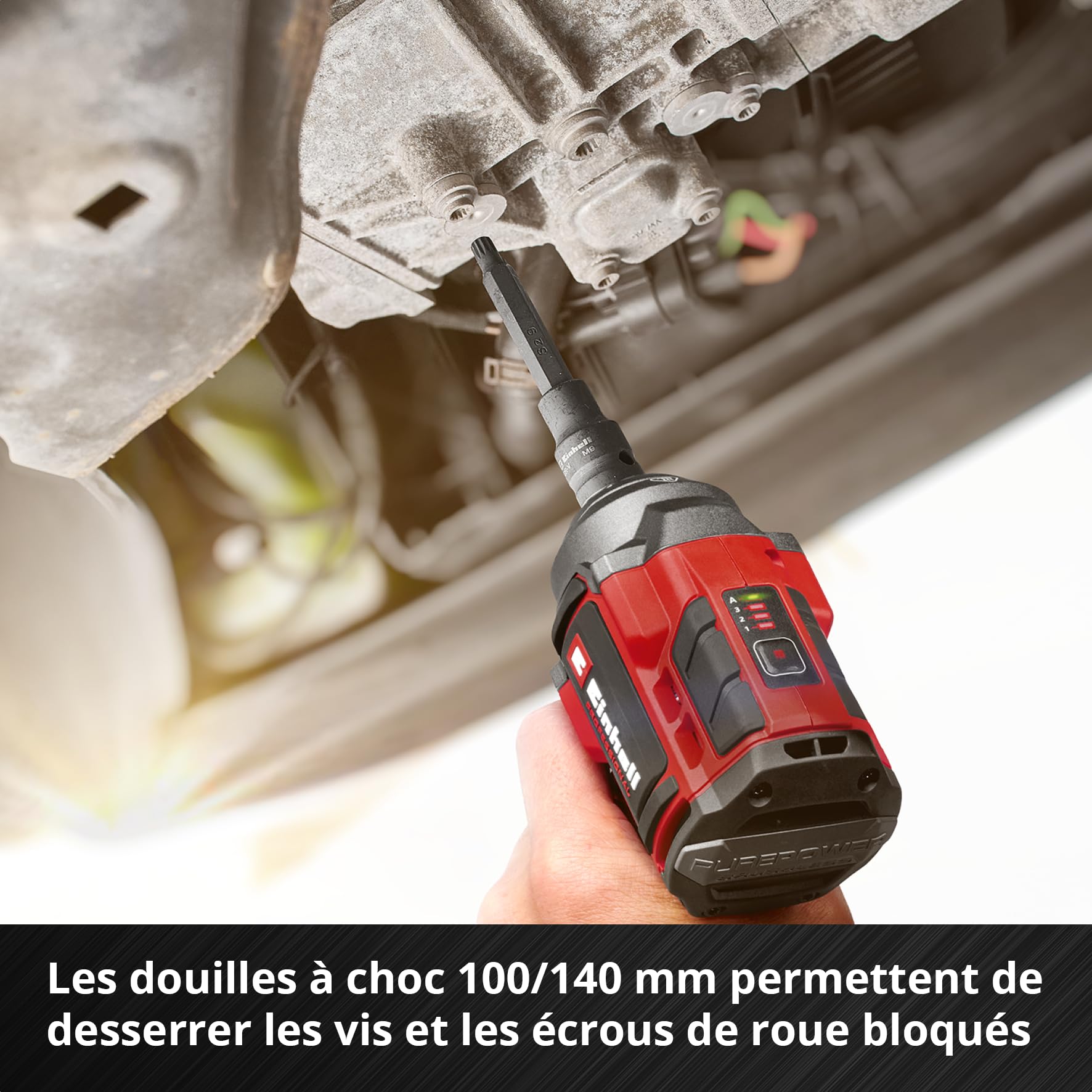Original Einhell E-Case coffret à outils 121 pièces automobile (pro automobile, jeu de douilles, douilles porte-embouts, embouts impact, douilles bougie, cliquets réversibles, coffret système)
