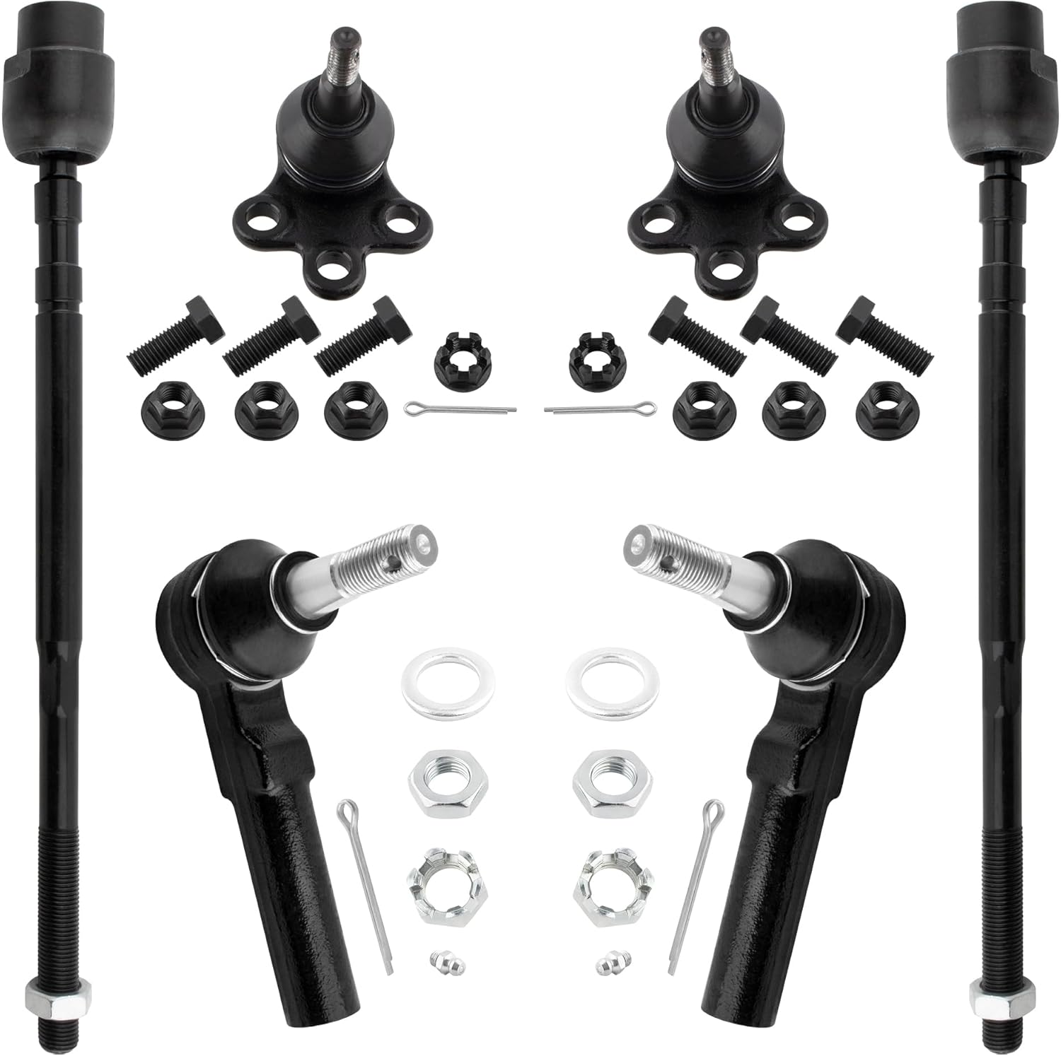 K5331 ES3459 EV195 Front Inner & Outer Tie Rod Ends Lower Ball Joints Suspension Kit for Buick Regal 1997-2004 Chevrolet Impala 2000-2013 Monte Carlo 2000-2007 Pontiac Grand Prix 2004-2008
