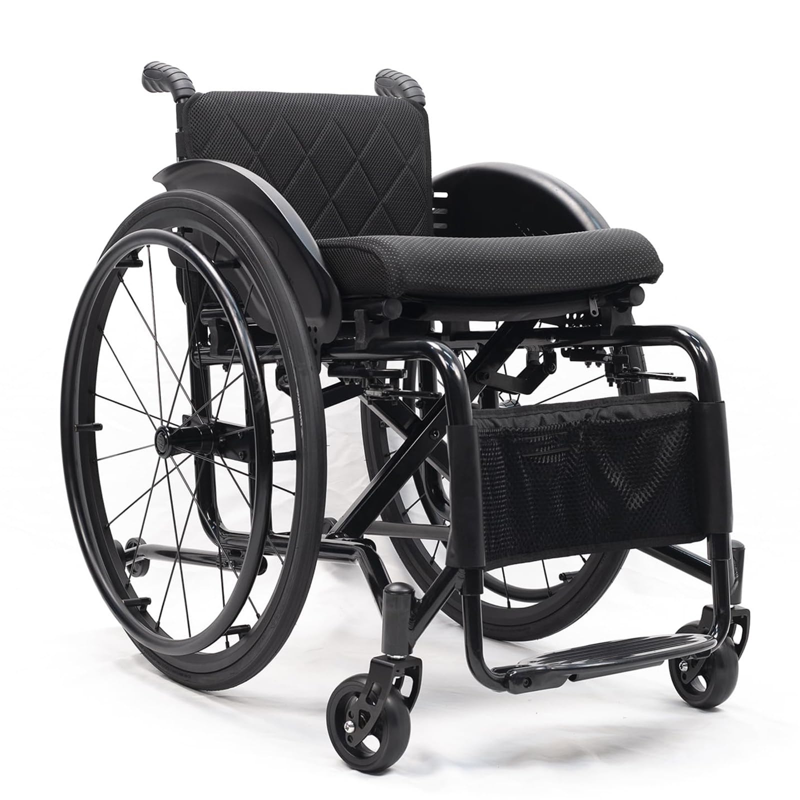 Silla De Ruedas Deportiva Ultraligera Todoterreno para Adultos, Reposapiés Y Altura del Asiento Ajustables, Plegable, Fácil De Desmontar, Capacidad De Carga De 100 Kg. 42cm-A