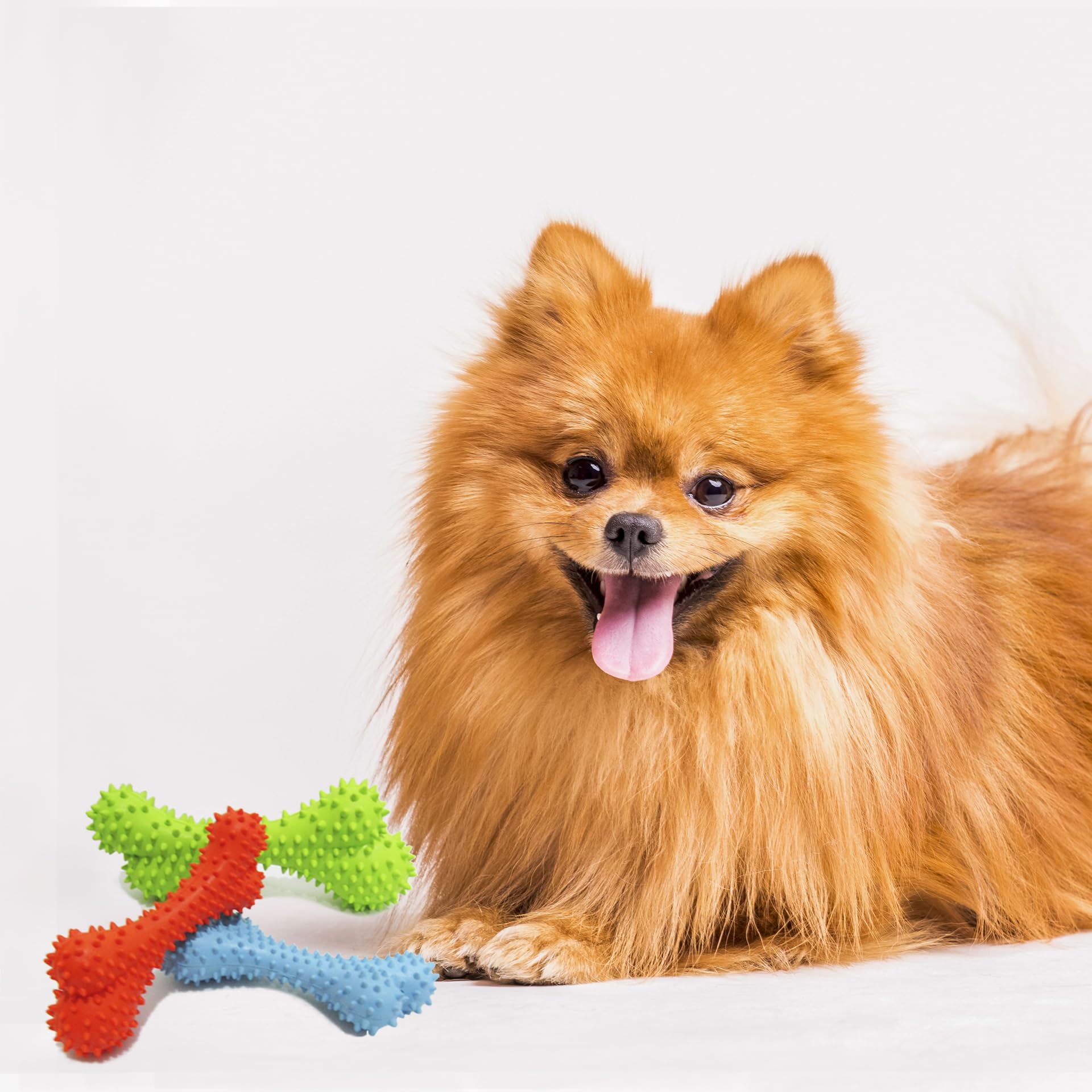 PerronautaSpiked Dog Bone, Chewing Bone for Aggressive Teethers, Dental Care, Teething Chew Toy, Calming/Soothing Chew Toy for Dogs (Orange)