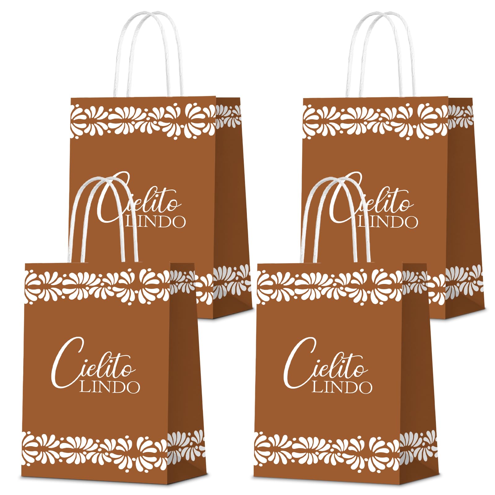 Photo 1 of 16 PCS Cleito Lindo Baby Shower Decorations Mexican Themed Party Decorations Treat bags Cielito Lindo Gift Paper Goodie Bags for Themed Party Supplies Birthday Decor