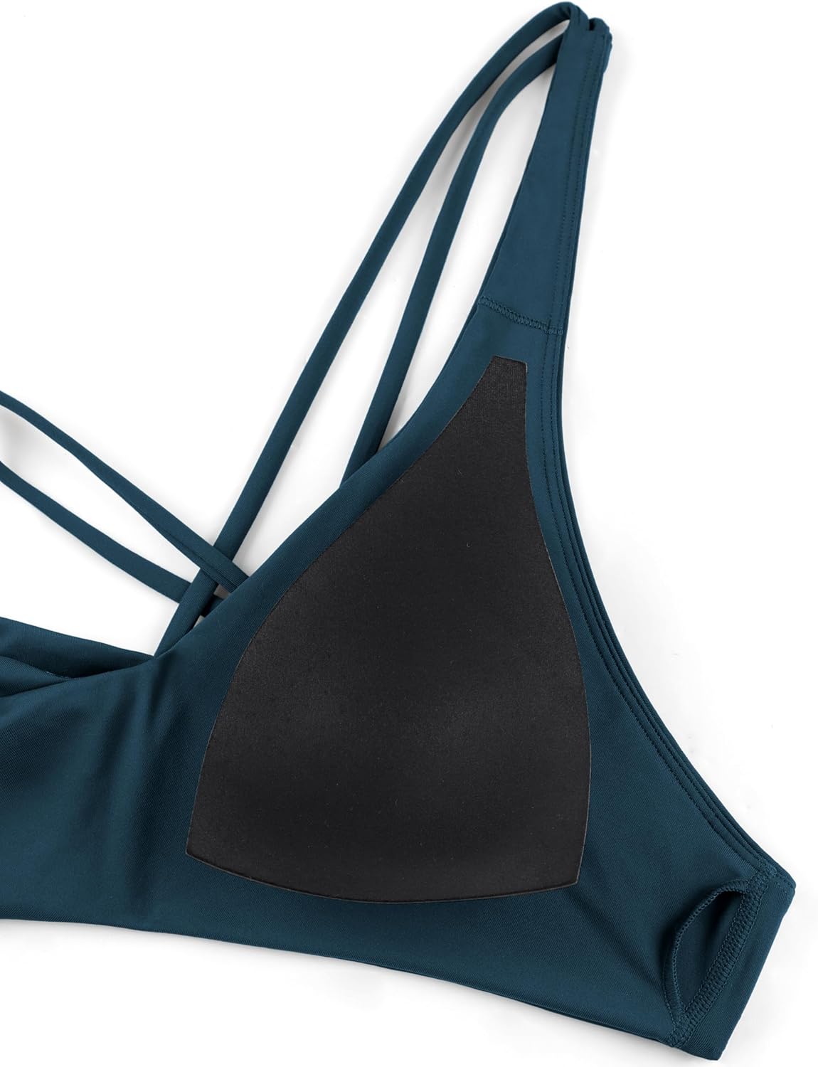 CRZ YOGA Twist Front Bikini Tops for Women - Padded V Neck Criss Cross Back Triangle Sexy Swim Bathing Suit