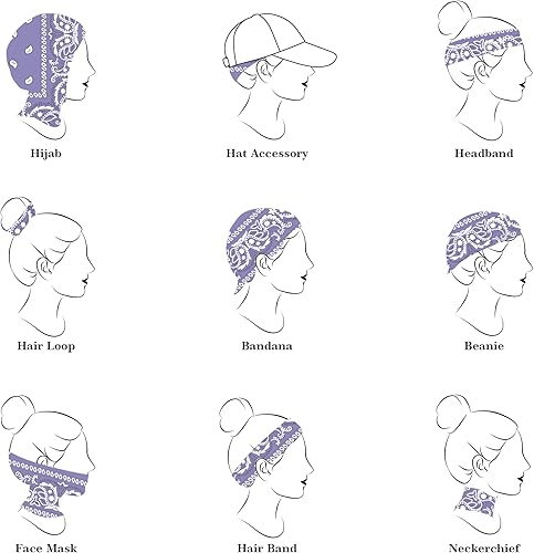 Miniatura 5 de URATOT Pañuelos novedosos con estampado de cachemira, pañuelos de vaquero, varios colores