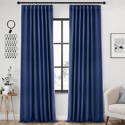 Miniatura 60 de ANRODUO - Cortinas opacas del 99% para dormitorio y sala de estar, con aislamiento térmico, trabillas traseras, bolsillo para cortinero, plisadas