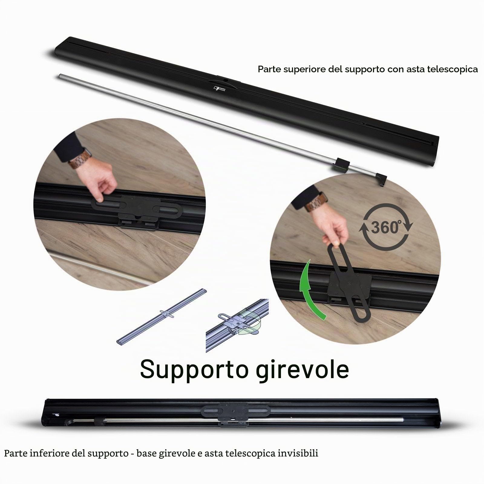 Floordirekt Greenscreen Rollup - Sfondo per foto estraibile con supporto, per foto, video, TV, gaming, distanza di sfondo da studio, 150 x 200 cm