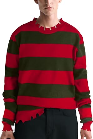 JPXH Men Halloween Scary Killer Sweater Horror Movie Evil Devil Costume for Adults
