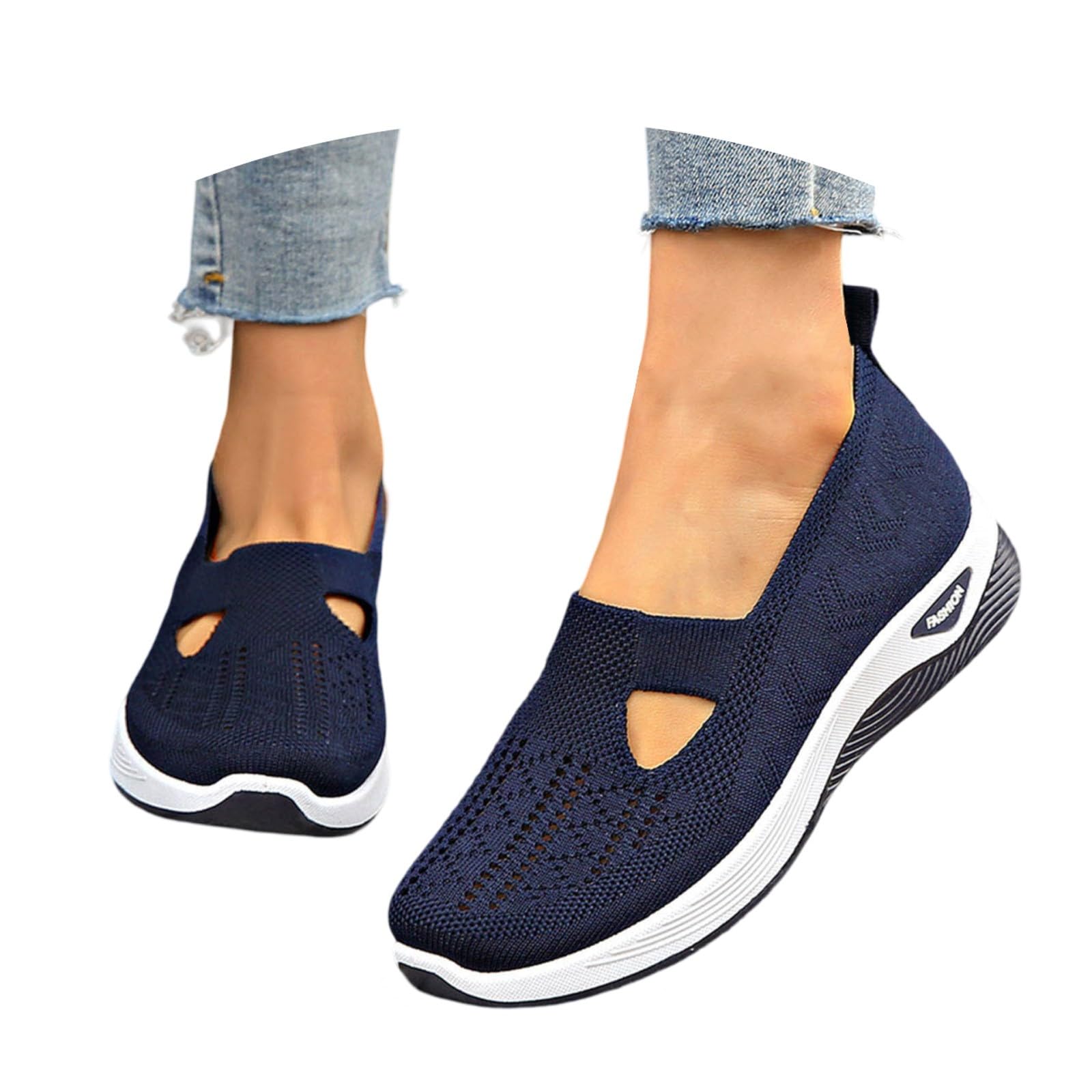 Women's Orthopaedic Shoes, No Laces for Walking Soft Sneaker Slip On Comfortable Closed Sneakers Breathable Non-Slip Lightweight Running Home Summer Soft Sports Walking Shoes 35-44 - 2