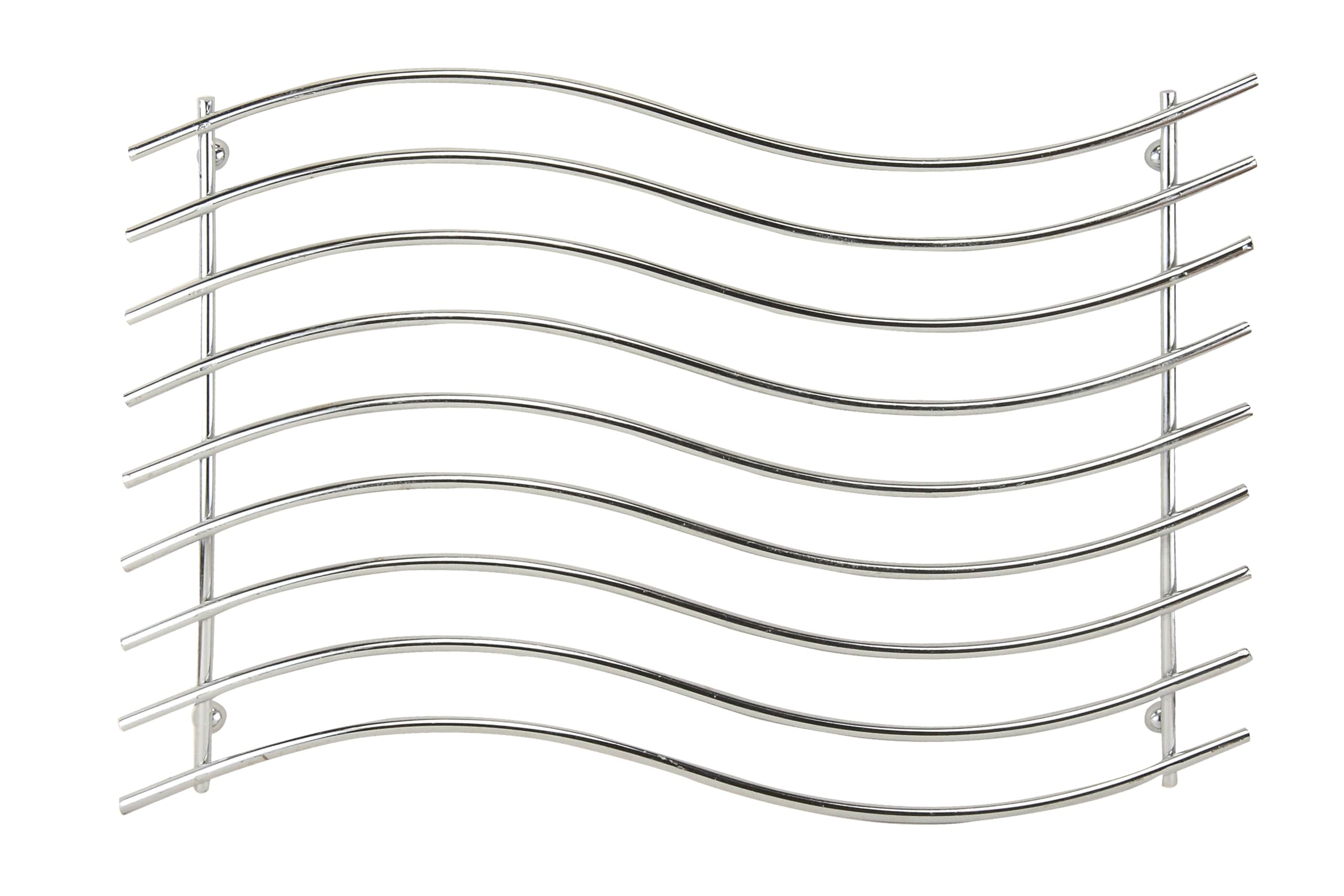 Apollo 20cm Wave Design Trivet, Chrome