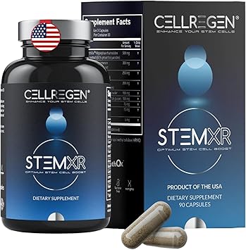 StemXRTM Stem Cell Activator & Circulation Booster Stem Cell Supplement for Men & Women Blue Green Algae, Longevity, Vitality, Anti-Aging, Energy & Performance Support 90 Capsules
