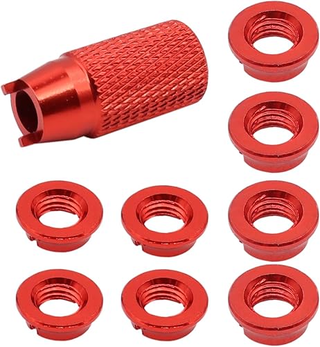Miniatura 2 de Treehobby 8 tuercas de interruptor de transmisor de control de aluminio y llave de instalación compatible con Futaba Remote Control JRFrsky