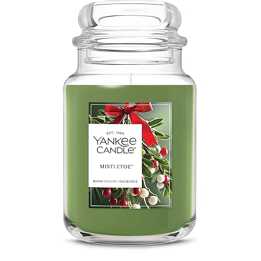 Yankee Candle Mistletoe Scented Candle, 22oz Large Jar with up to 150 Hour Burn Time, Giftable, Holidays