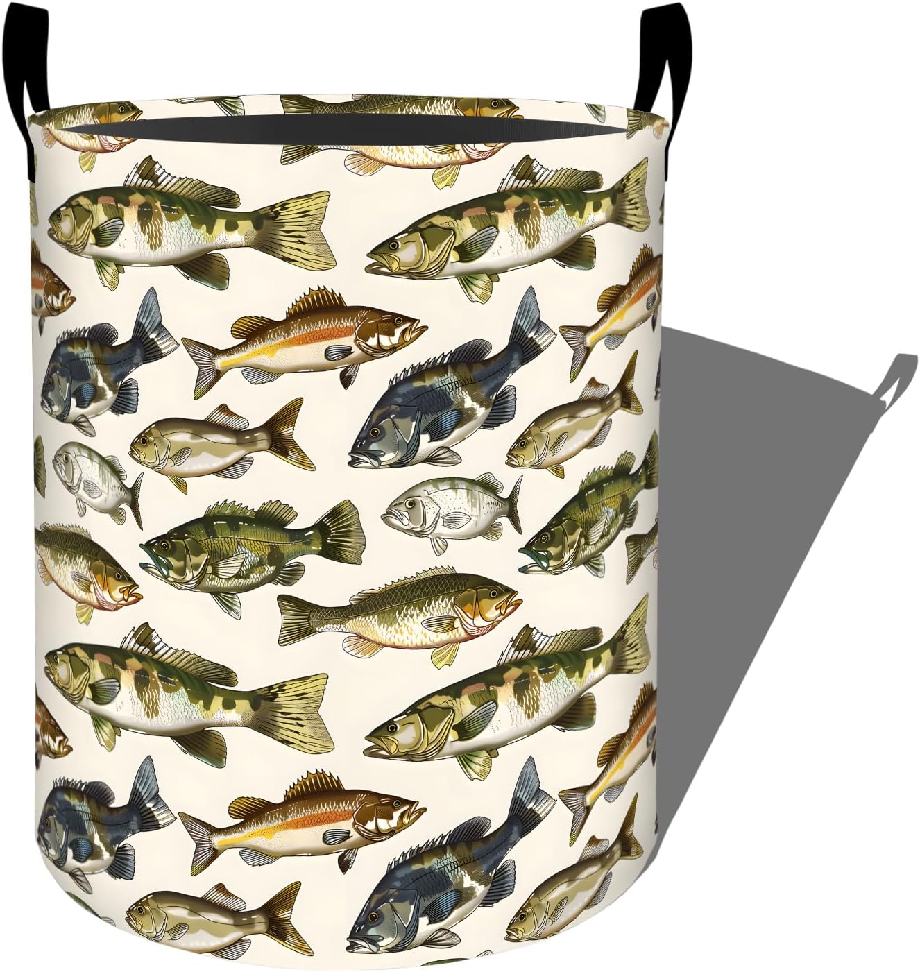 Playful Panda in Greenery Forest Laundry Basket, Dorm Nursery Foldable Laundry Hamper Organizer for Bathroom Decor, Toy Clothes Storage Box for Bedroom 19.7x15.7 Inch