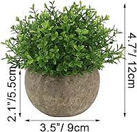 Vista 3 de Ogrmar - Mini plantas artificiales de plástico para plantas artificiales en maceta/pequeña imitación verde