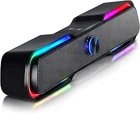 Caixa de Som Soundbar Gamer PC Computador Adamantiun Kurt USB P2 Led RGB
