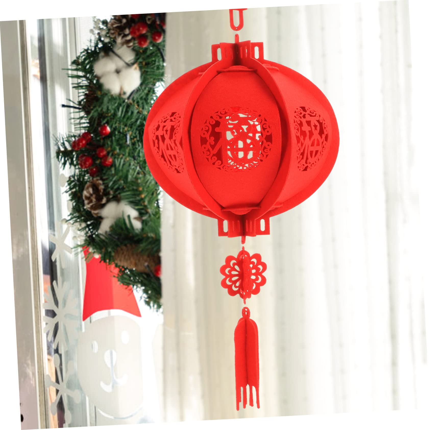 Zerodeko 4 Set Di Ornamenti Tradizionali in Feltro Decorati Per Capodanno 2 Pezzi * 4