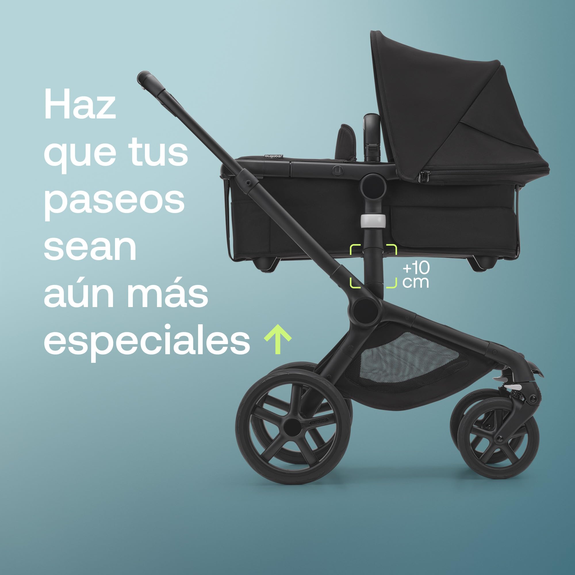 Bugaboo Adaptador de altura para el Carrito Fox 5, eleva 10 cm el capazo de tu recién nacido para una conexión más cercana con tu bebé, práctico accesorio para carrito compatible con sillas de coche