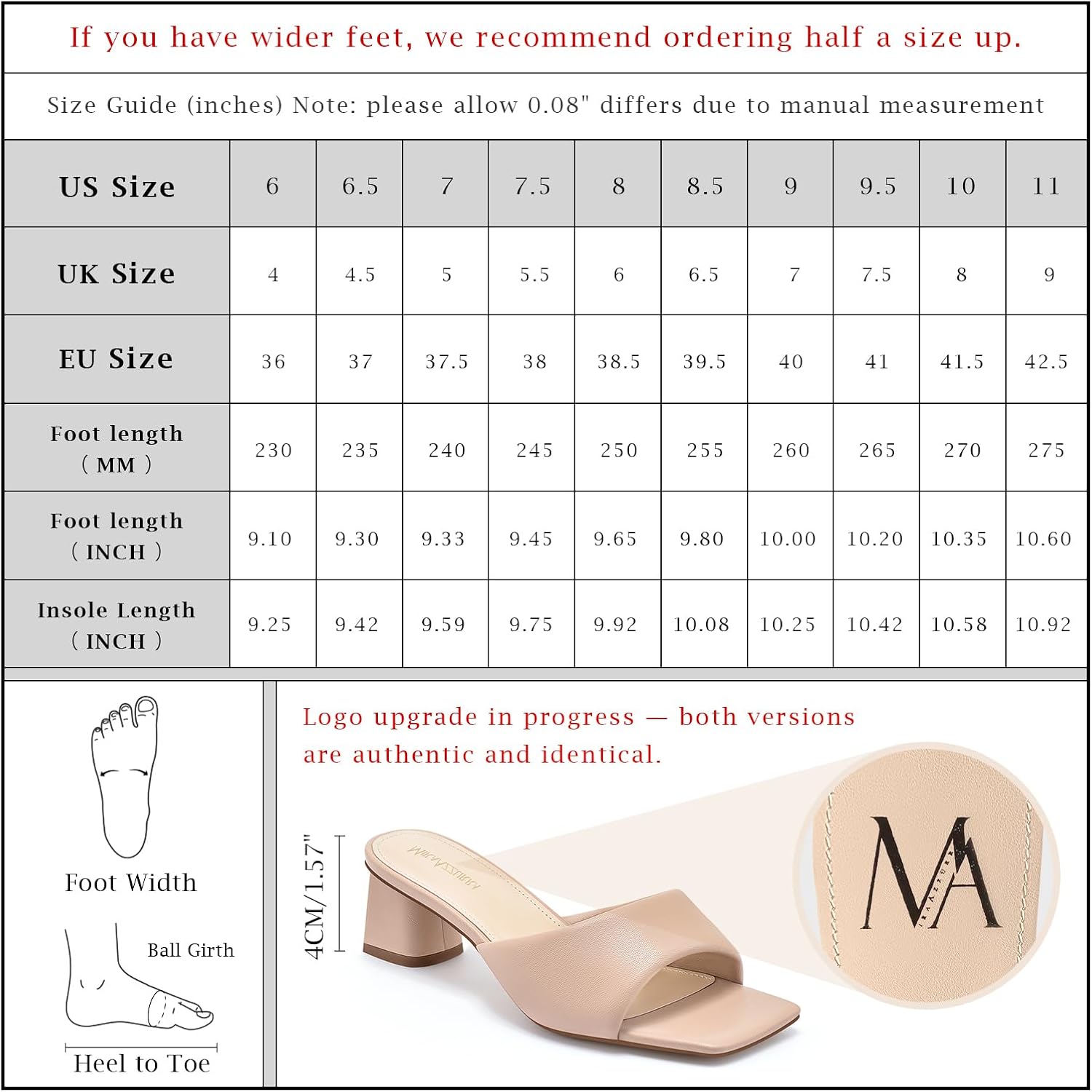 MIRAAZZURRA Heel Mules for Woman Square Open Toe Chunky Block Heel Slip on Heeled Sandals Casual Comfort Party Shoes - Image 7