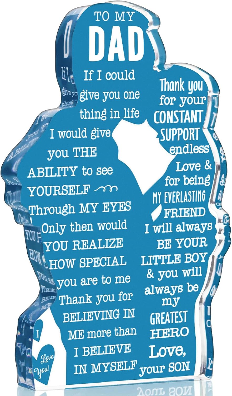 Dad Birthday Gifts from Son Christmas Gifts for Dad Unique Birthday Present Ideas for Father Daddy New Dad Best Dad Ever Gifts Father's Day Gifts Dad Acrylic Plaque Sign