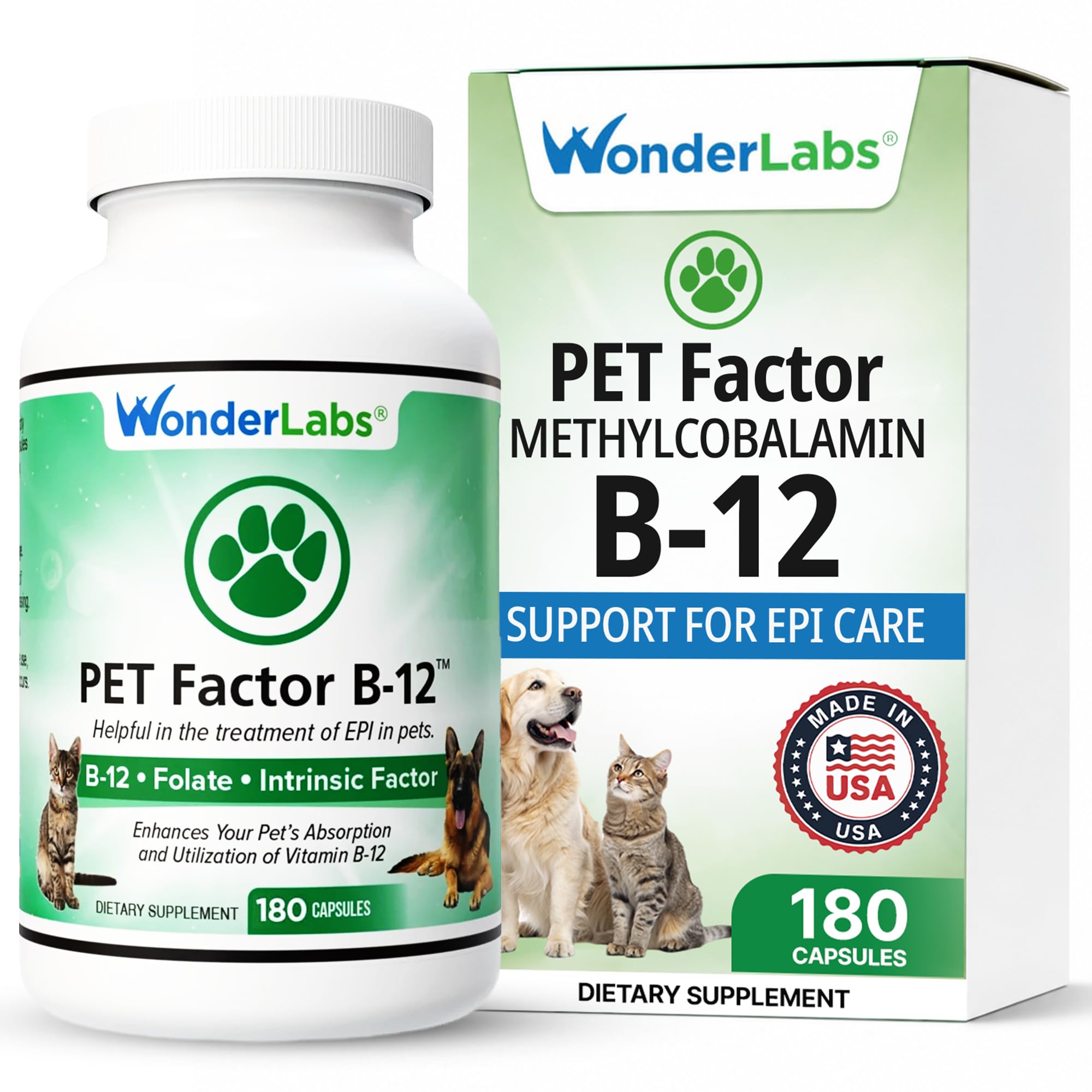 Wonder Laboratories Vitamin B12 - Methylcobalamin Dog Supplement, 180 Caps
