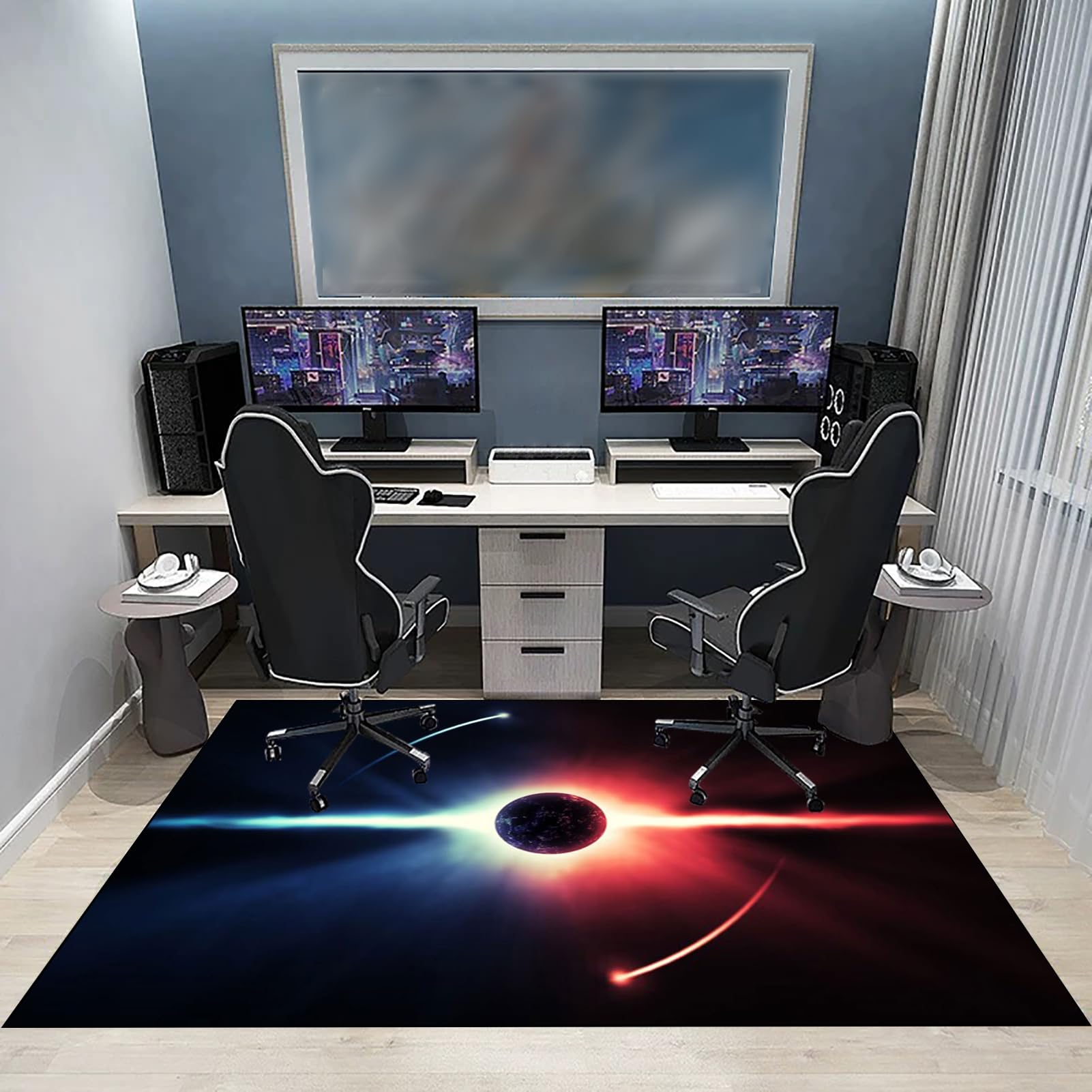Dywan Krzesło Gaming Ochraniacz Podłogi Na Wózkach Inwalidzkich Biuro Biurko Gamer Mata 70 x 110 cm Mata ochronna Podłogi Biuro Mata podłogowa na Twarde podłogi, Laminat