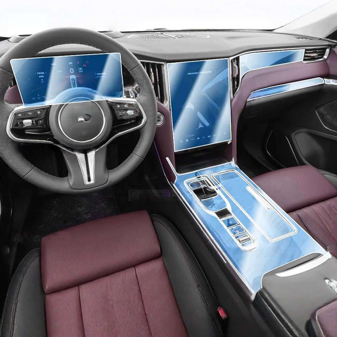 Car Interior Center Console Screen Protective Film Anti-Scratch, for FAW HONGQI HS7 2025 Sticker Accessories