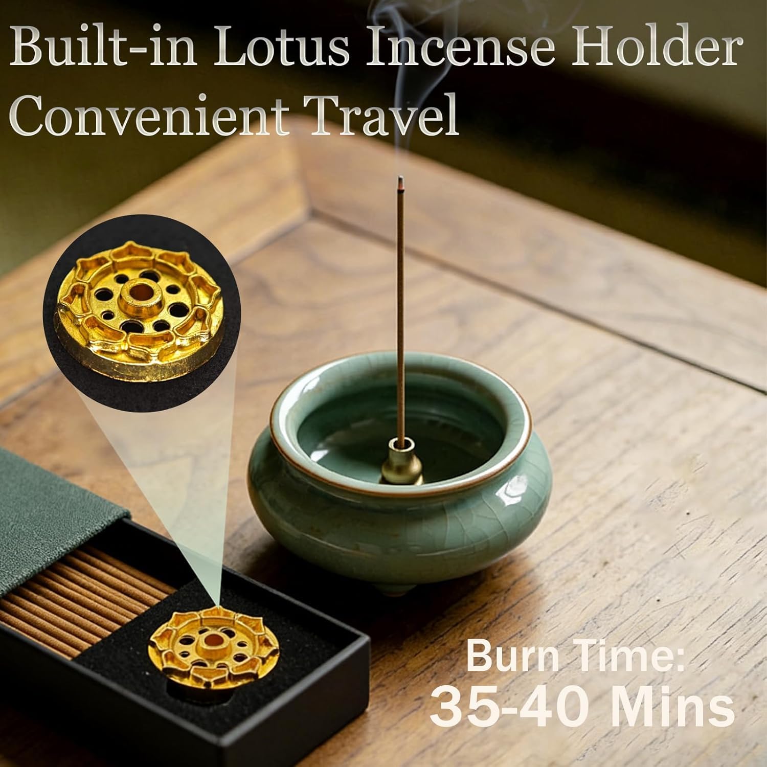Incense Sticks, Natural Agarwood Incense Sticks Approx. 120 Sticks (30g), Natural Incense Sticks with Brass Holder, China Quality Incense for Yoga, Zen Meditation & Relaxatio