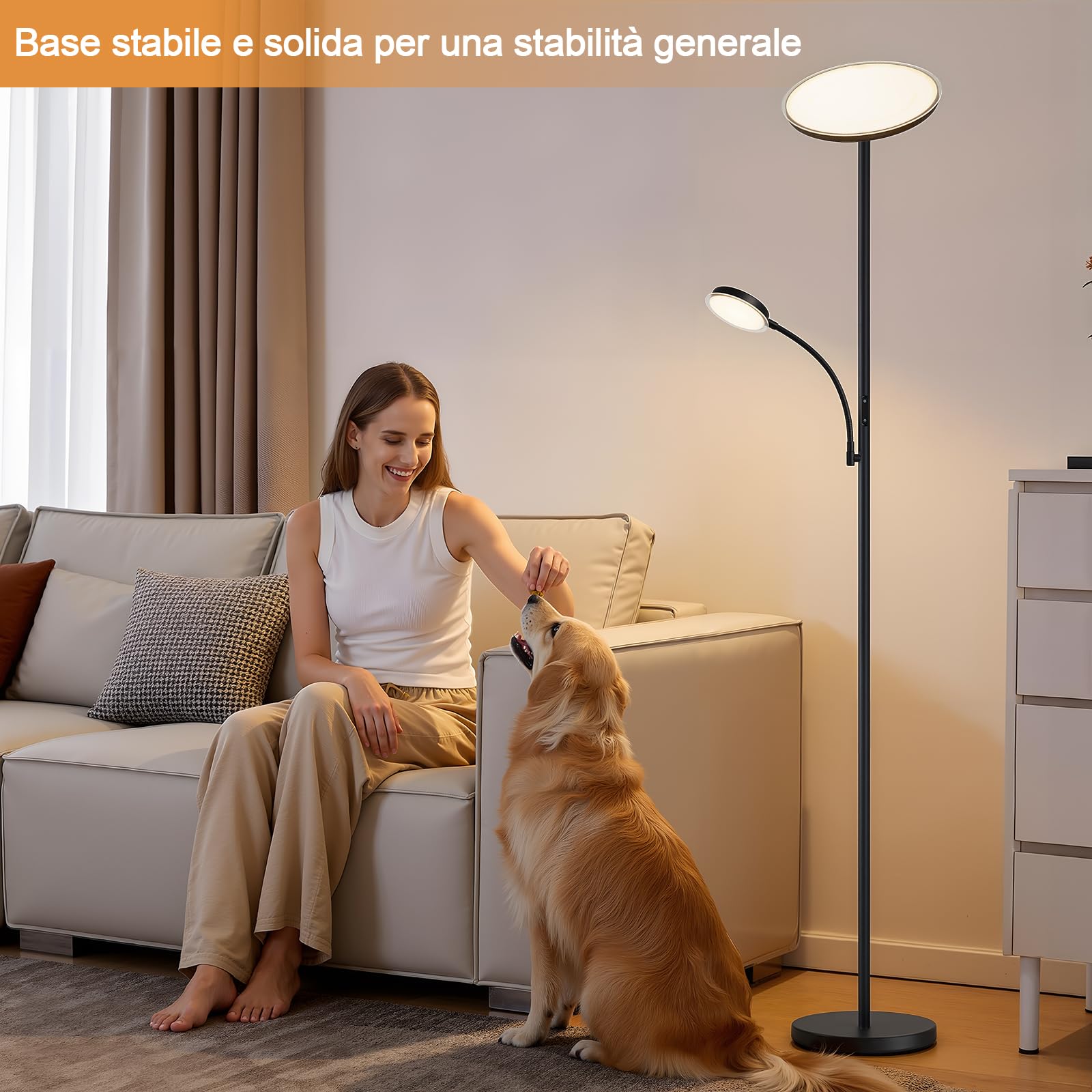 GyroVu Lampada da terra a LED dimmerabile 2 in 1