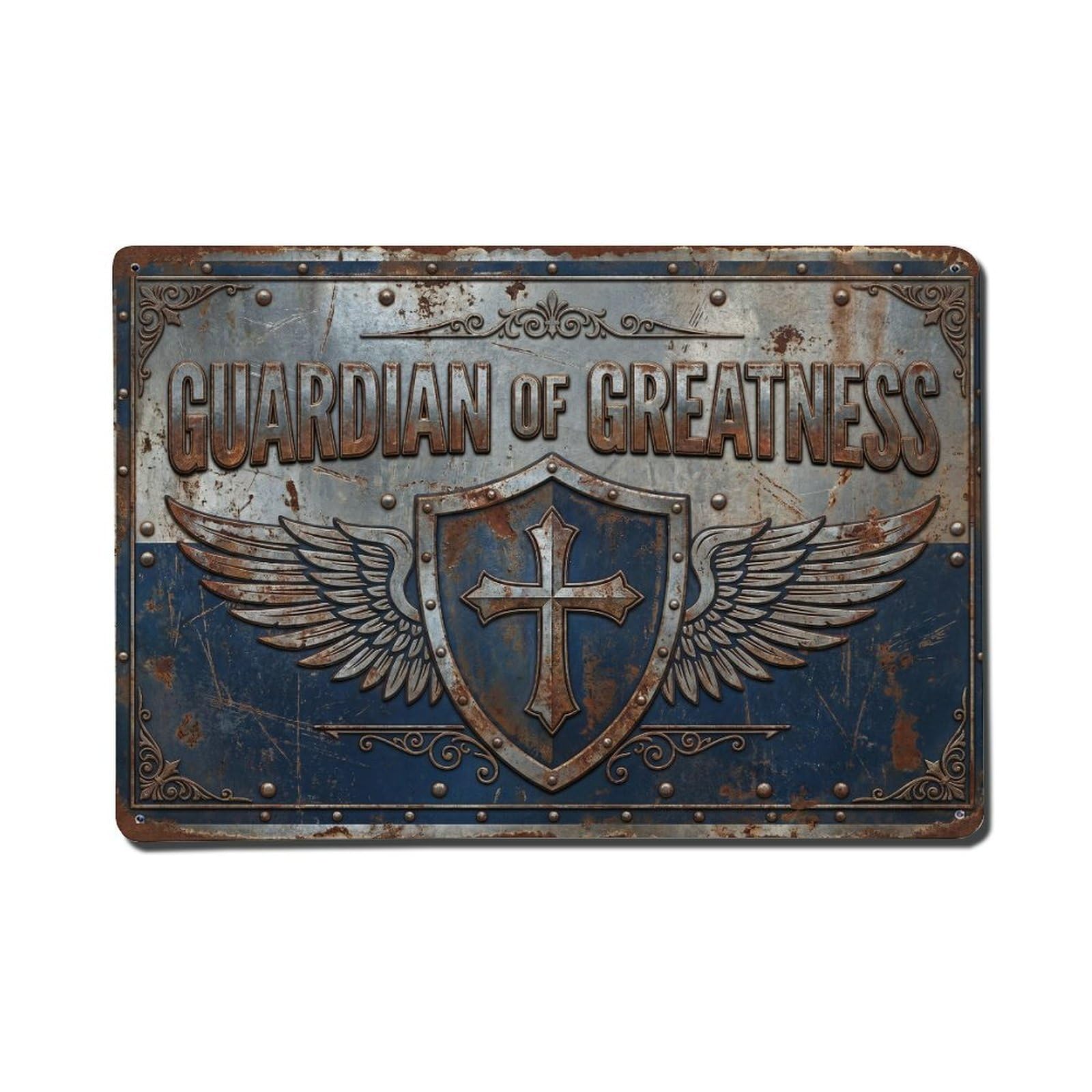 Guardian of Greatness Protect Retro Motivational Slogans Metal Tin Sign