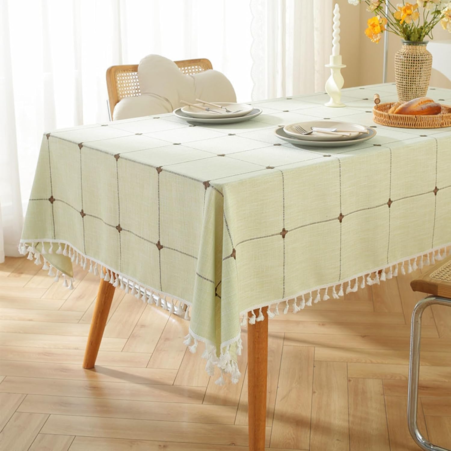 tablecloth, Table Cloth Rectangle , ,Tablecloth Rectangular Cotton Linen