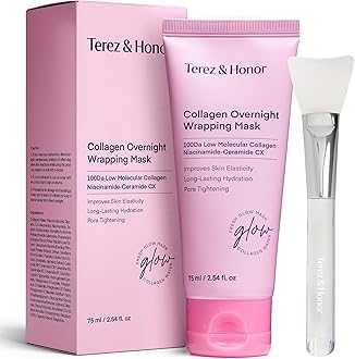 Collagen Night Wrapping Peel-Off Mask: Korean Face Mask for Elasticity, Hydrating & Glow - 100Dalton Smallest Molecular Collagen for Glass Skin - Dermatologist Tested All Skin Types 3.4 FL OZ / 100mL