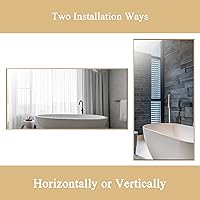 Vista 3 de Bonverre Espejo rectangular de pared de 30 x 48 pulgadas, espejo rectangular con marco de aluminio para baño, tocador, dormitorio, sala de estar