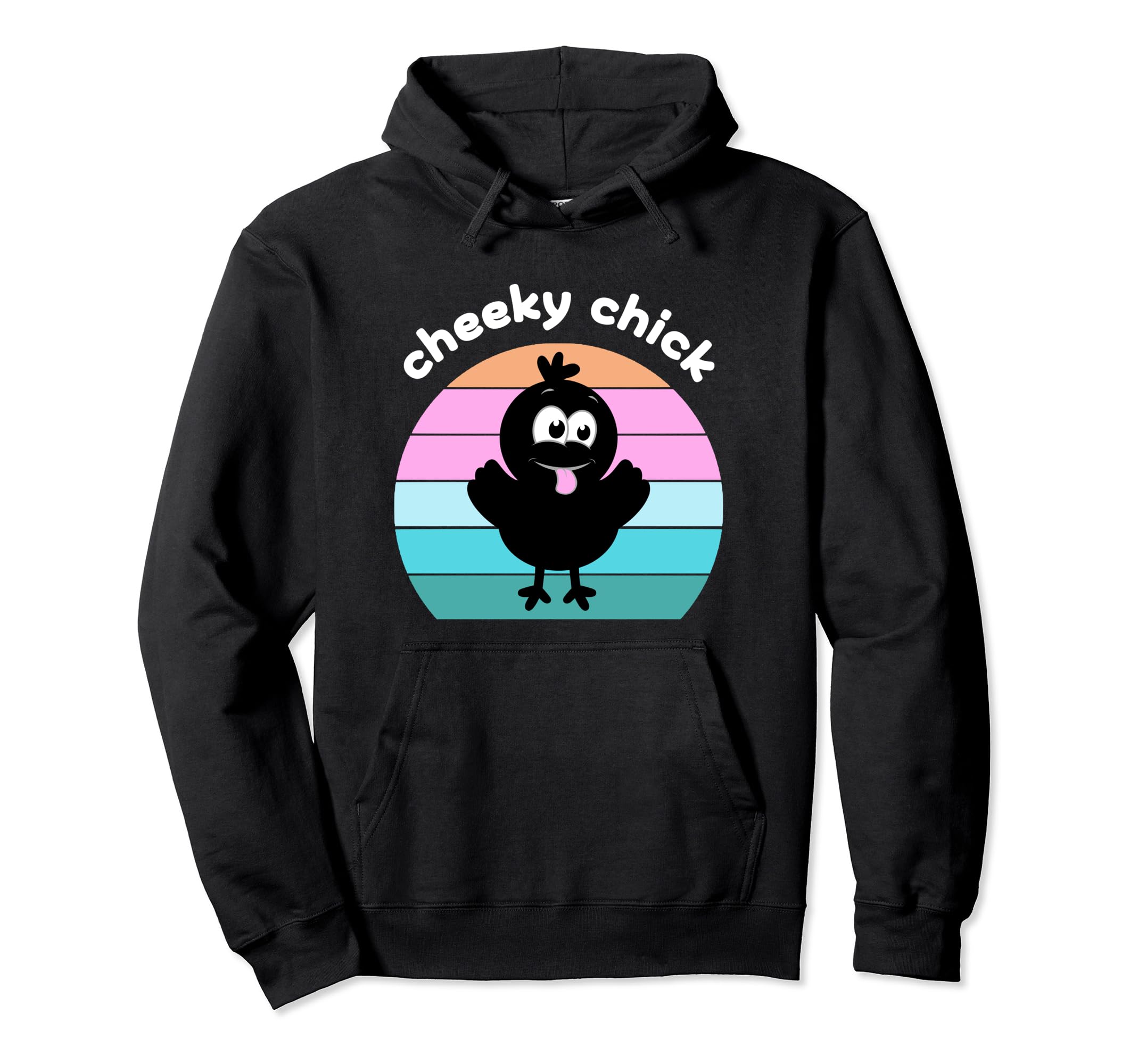 Cheeky Chick Easter Chick Naughty Chicken Pastel Pink Sunset Pullover Hoodie