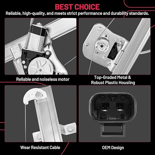 Vista 91 de BDFHYK 741-645 Elevalunas eléctrico con motor para automóvil delantero derecho del pasajero para Chevy Silverado, Tahoe, Suburban, Avalanche