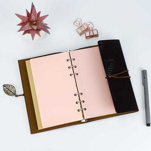 Miniatura 5 de Buqoo Bolsillos para carpetas A6, 10 unidades, 6 anillas, bolsa de documentos de PVC, organizador de carpetas de archivos, bolsas de almacenamiento