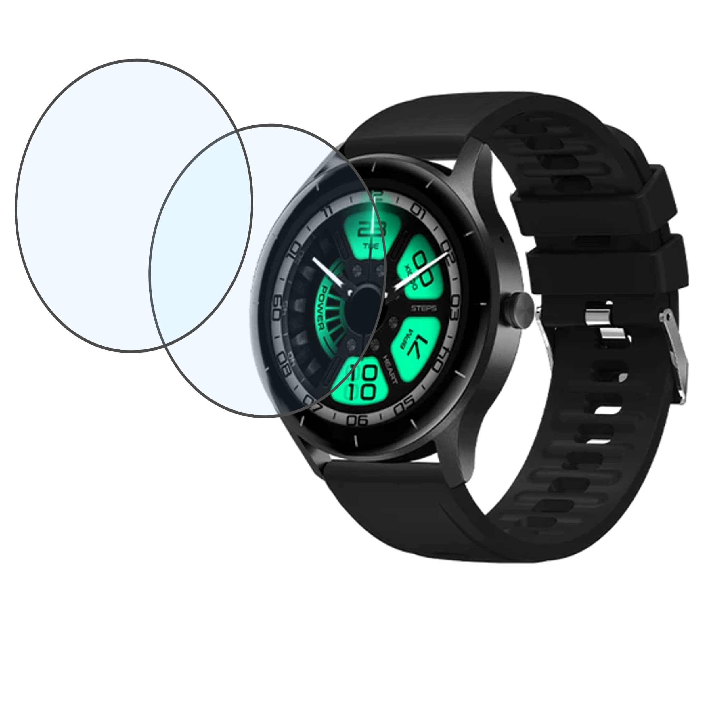 DVTECHPack of 02 Best Fit Smartwatch Screen Protector for Fire-Boltt Talk Go (Not a Tempered glass)