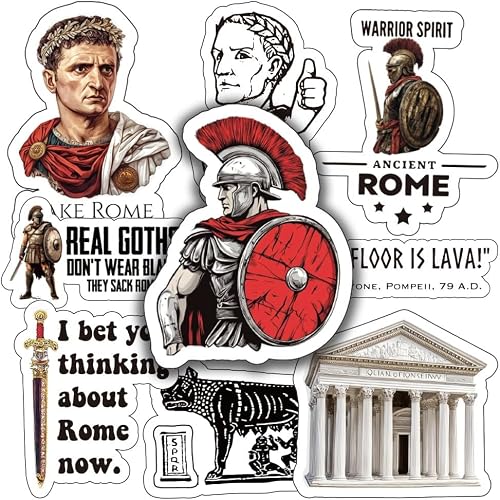 Roman History Decals - Funny Ancient Empire Stickers for Students | Historical Gift for Teachers, Classroom & History Lovers