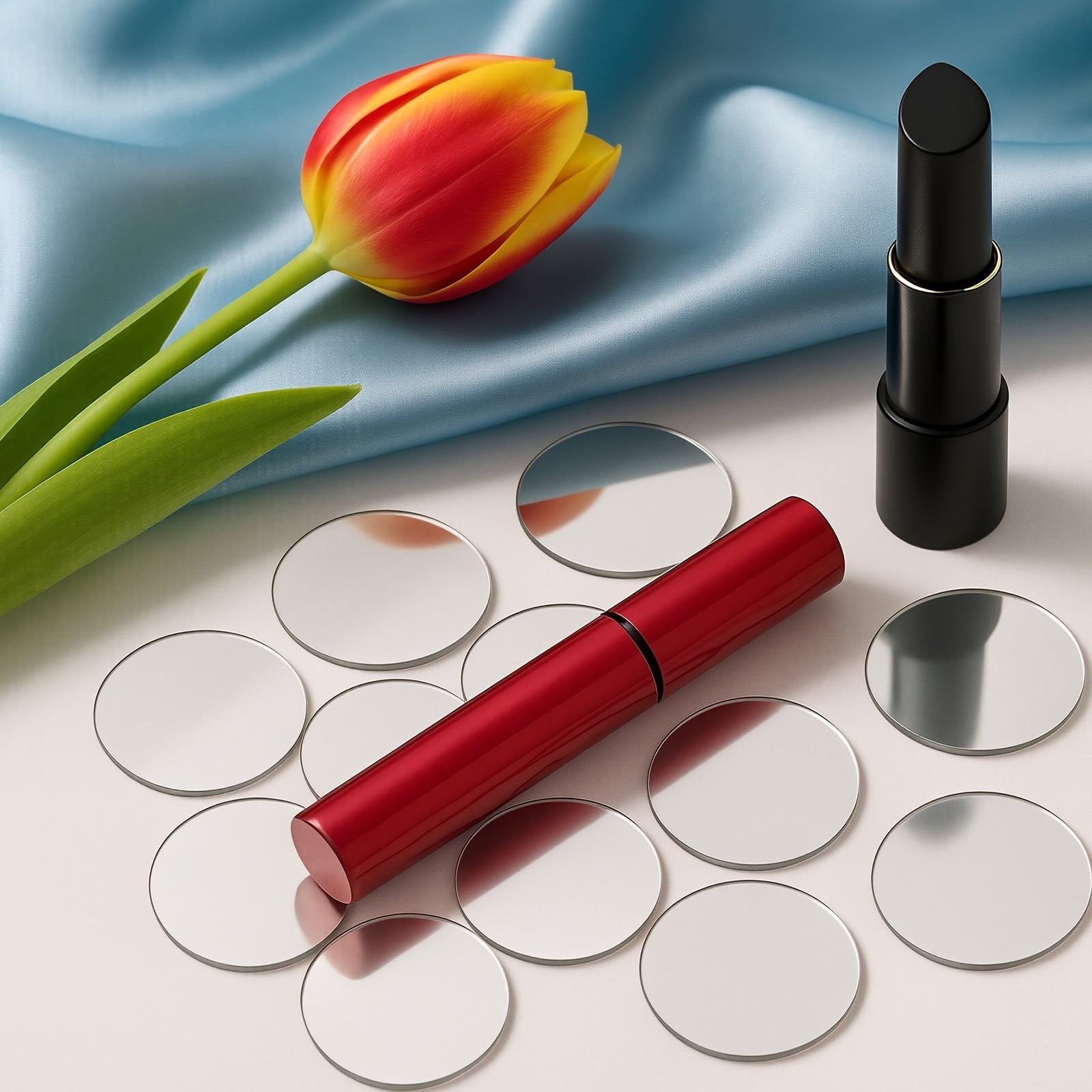 50 Pcs 2 Inch Small Mirrors for Crafts, Round & Square Acrylic Small Decorative Mirror Sticker With Self Adhesive On Back, Mini Wall Mirror for Wall, Mosaics, DIY Craft, Jewelry Making, Home Decor