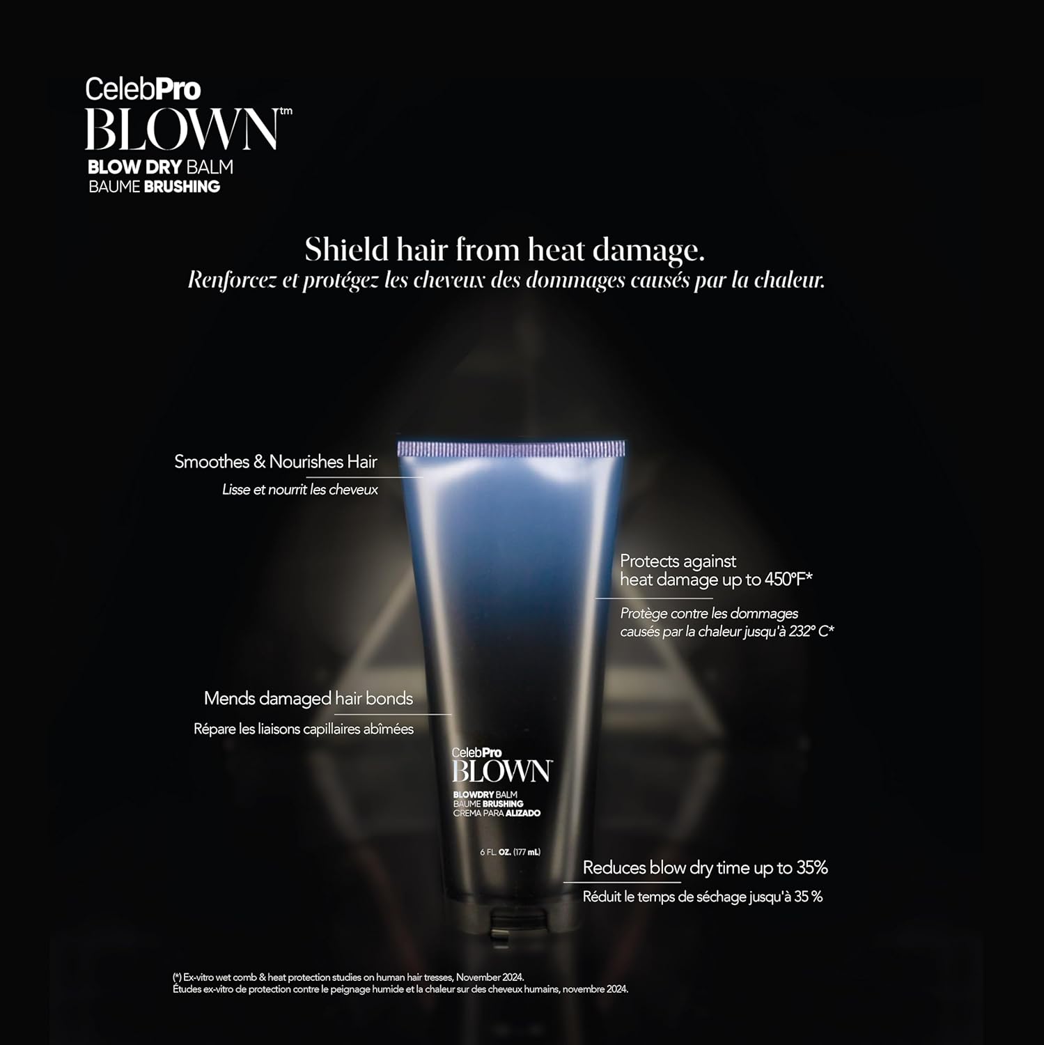 CelebPro BLOWN Blow Dry Cream, Heat Protectant Styling Cream for Frizz Free Hair, 6 oz - Image 4