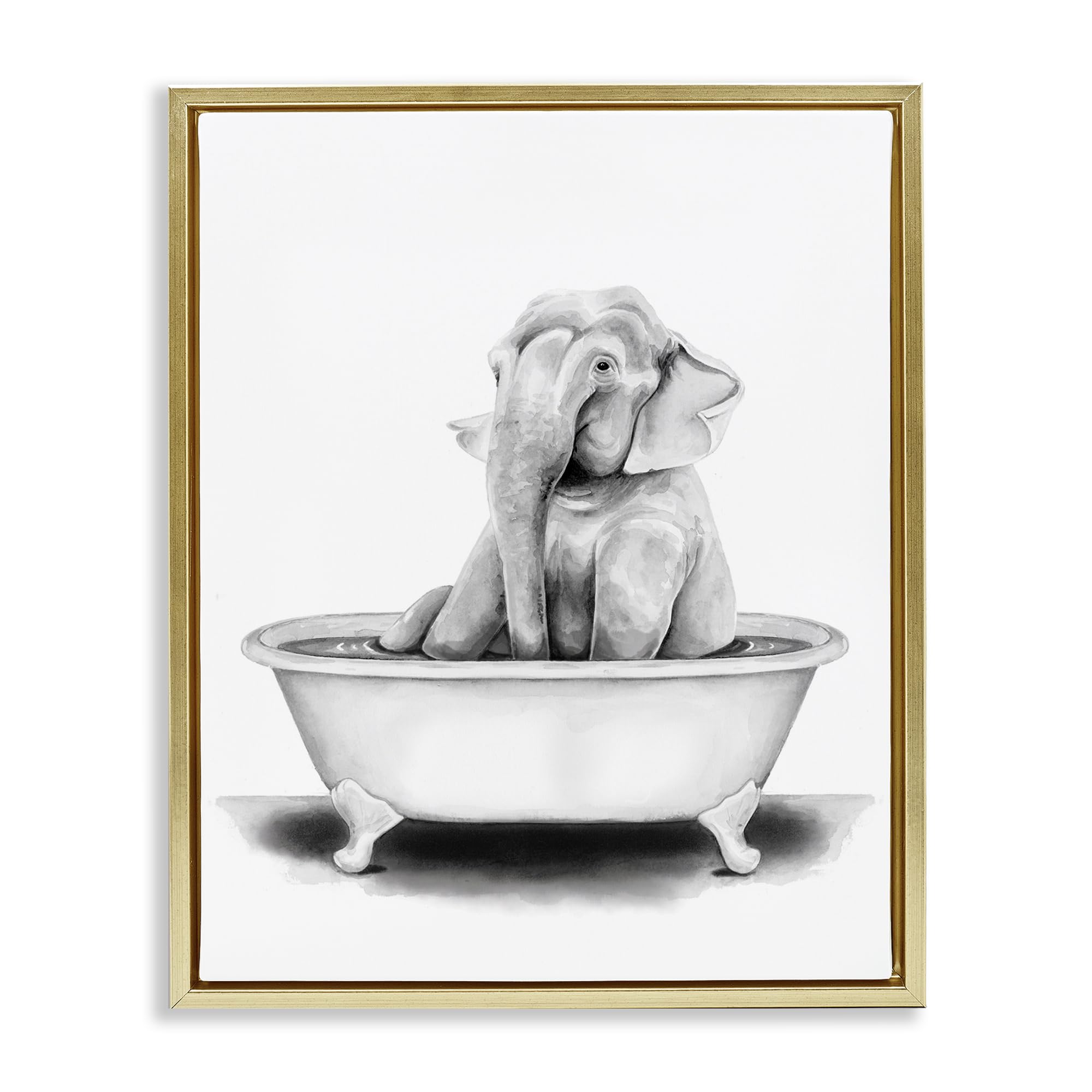 Funny Elephant Bath Time Nursery, 25 x 31 Inch Canvas in Floater Frame