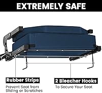 Vista 6 de Asientos de estadio para gradas, asientos de gradas con respaldo y cojín de espuma ultra acolchados y cómodos, sillas de estadio portátiles anchas