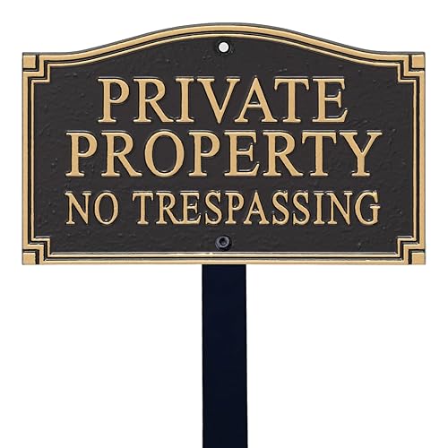SmartSign Private Property No Trespassing Metal Plaque - GardenBoss Statement