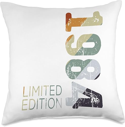 Gift For 1984 Vintage 1984 Year 1984 Retro 1984 Limited Edition Vintage Retro Awesome Year 1984 Throw Pillow, 18x18, Multicolor