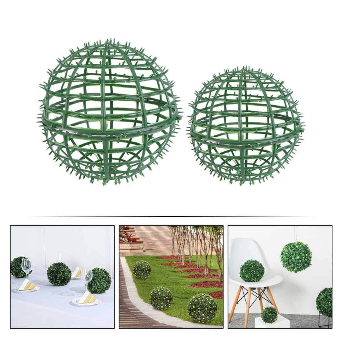 Supporto per Palline di Fiori Fai da Te 2 Pezzi Gabbia di Supporto Topiaria 30+20 CM in Plastica Riutilizzabile Cornice Decorativa Floreale per Matrimoni e Arredamento Casa e
