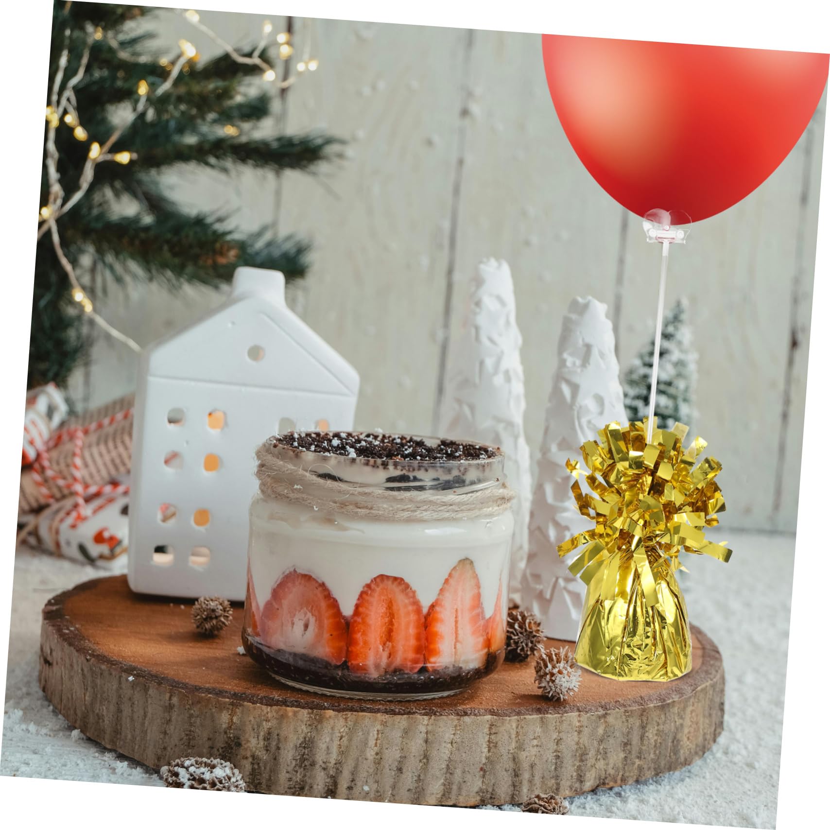 Ballongewicht 6 Stück, Gold, PVC Zement, für Babyparty und Hochzeit | Zuverlässig Gefertigt, Einzigartig Attraktives Design, Verbessert Ballondeko und Wirkt Ästhetisch Dezent