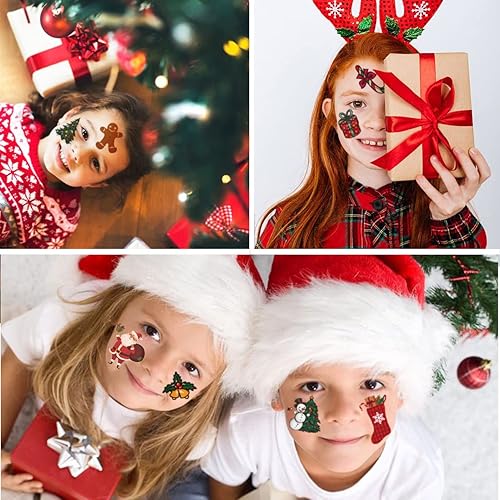 Miniatura 6 de Tatuajes temporales de Navidad para niños, 148 tatuajes individuales para niños, recuerdos de fiesta de Navidad, relleno de calcetines