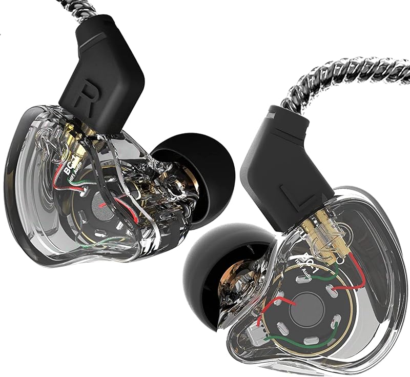 CCZ Melody in Ear Monitor, Dynamic Hybrid Dual Driver in Ear Earphones 1BA+1DD HiFi Wired Headphones Musicians IEM Upgrade Deep Bass Suitable for Bass Vocals Pop Folk ACG (No MIC, Transparent)… | 1BA+1DD HiFi Wired Headphones Musicians IEM Upgrade Deep Bass Suitable for Bass Vocals Pop Folk ACG (No MIC, Transparent)